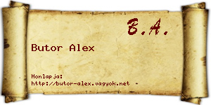 Butor Alex névjegykártya